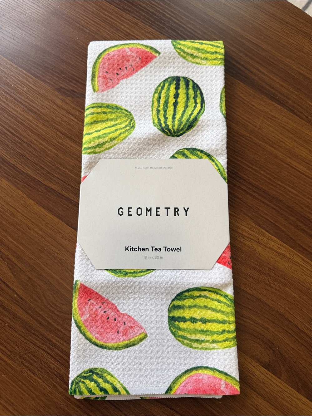 Geometry Watermelon tea towel